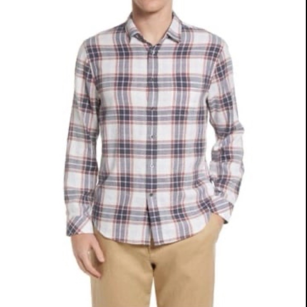 Rails Wyatt Plaid Button-Down Shirt White Melange Steel Men’s XXL NWT